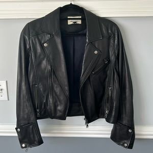 Black leather jacket size extra small